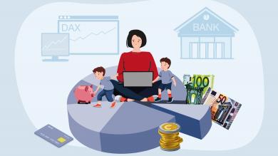 Familien: Illustration zum Thema Geld und Konto (2024)